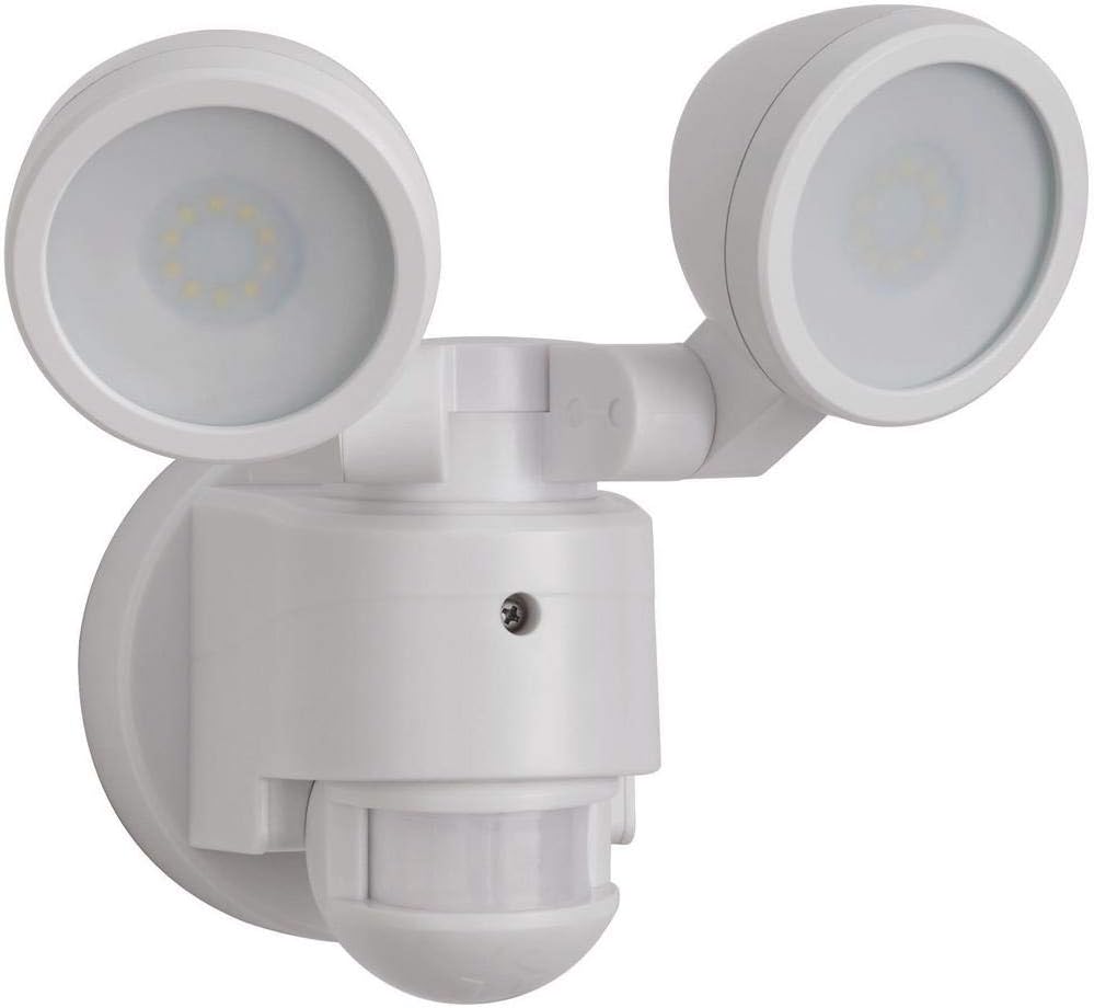 Defiant DFI-5852-WH-G | 180 Degree White Motion Activated Outdoor Integrated LED Twin Head Flood Light