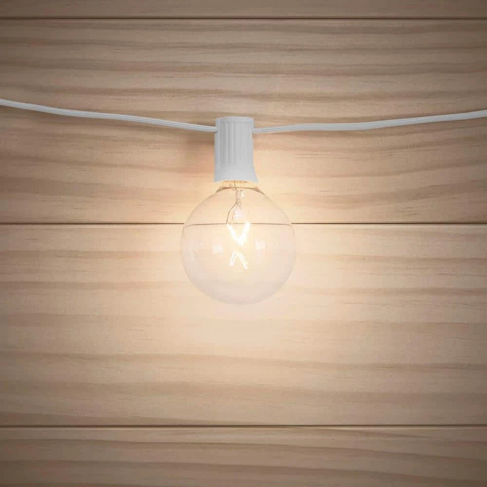 Hampton Bay 1005 698 523 | 12-Light 12 ft. Outdoor/Indoor Plug-In Incandescent G50 Bulb String Light