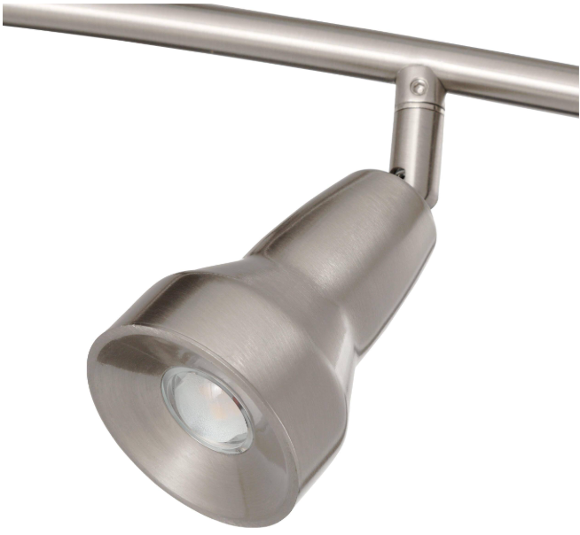 Hampton Bay 108 701 | Kelso 3 ft. 4-Light Satin Nickel LED Fixed Rail with 300/Lumen Heads 108701