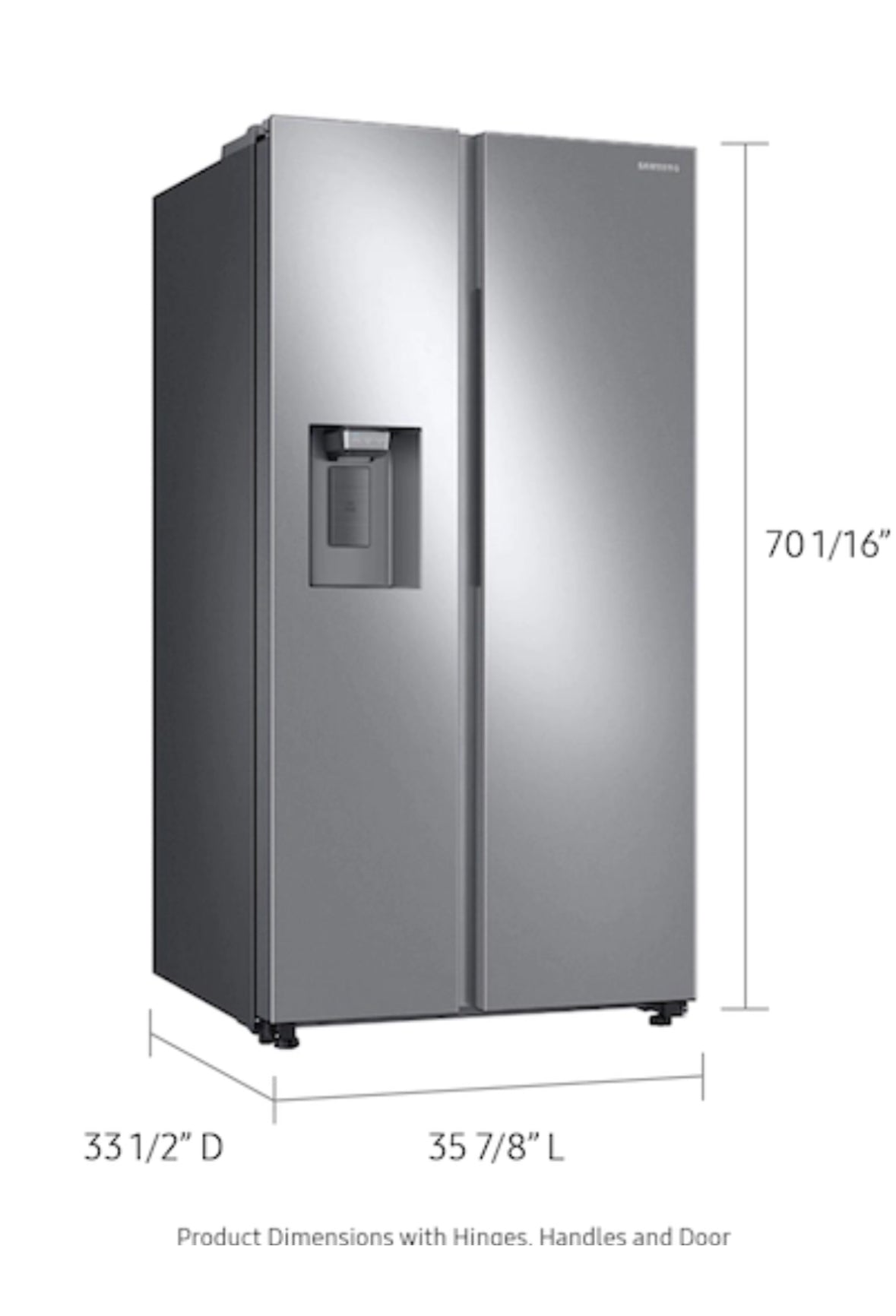 27.4 cu. ft. Large Capacity Side-by-Side Refrigerator in Stainless Steel