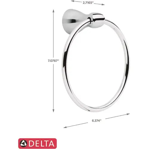 Delta FND63-PC | Foundations Bath Hardware Set in Chrome with Towel Ring Toilet Paper Holder and 18 in. Towel Bar