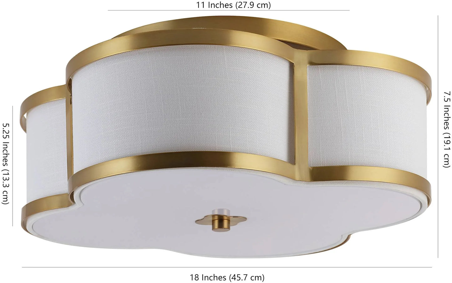 JONATHAN Y Lighting Quatrefoil 4 Light 18" Wide LED Semi-Flush Ceiling Fixture
