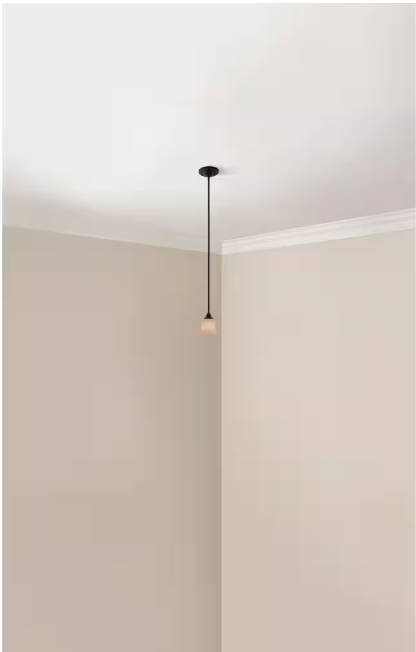Hampton Bay 1001 409 264 | 1-Light Oil Rubbed Bronze Mini Pendant with Frosted White Glass Shade