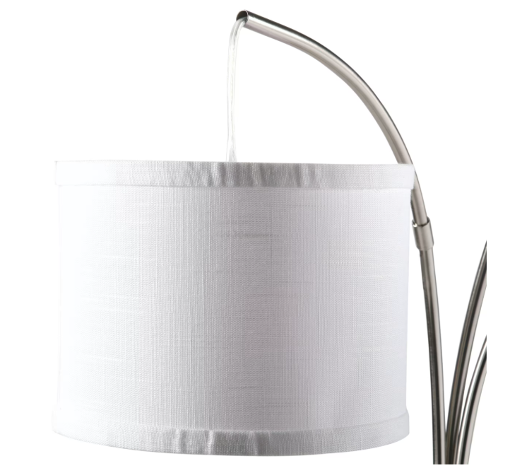 Hampton Bay 1001 731 456 | 78 in. Height 3-Arc Floor Lamp - Brushed Nickel Finish
