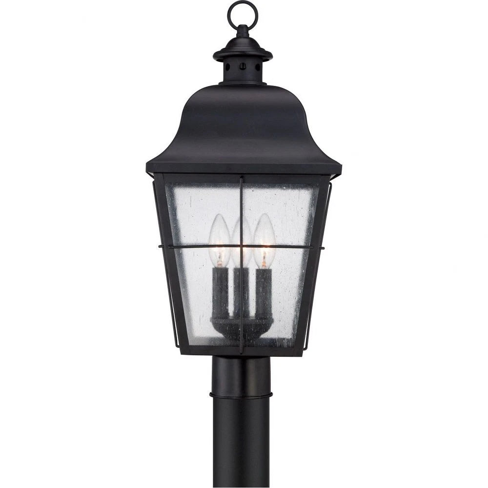 Quoizel MHE9010K | Millhouse 3 Light 22 inch Mystic Black Post Lantern