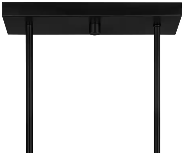 Hampton Bay 1006 322 810 | Regan 4-Light Matte Black Island Chandelier with Clear Glass Shades, Industrial Linear Kitchen Pendant Light