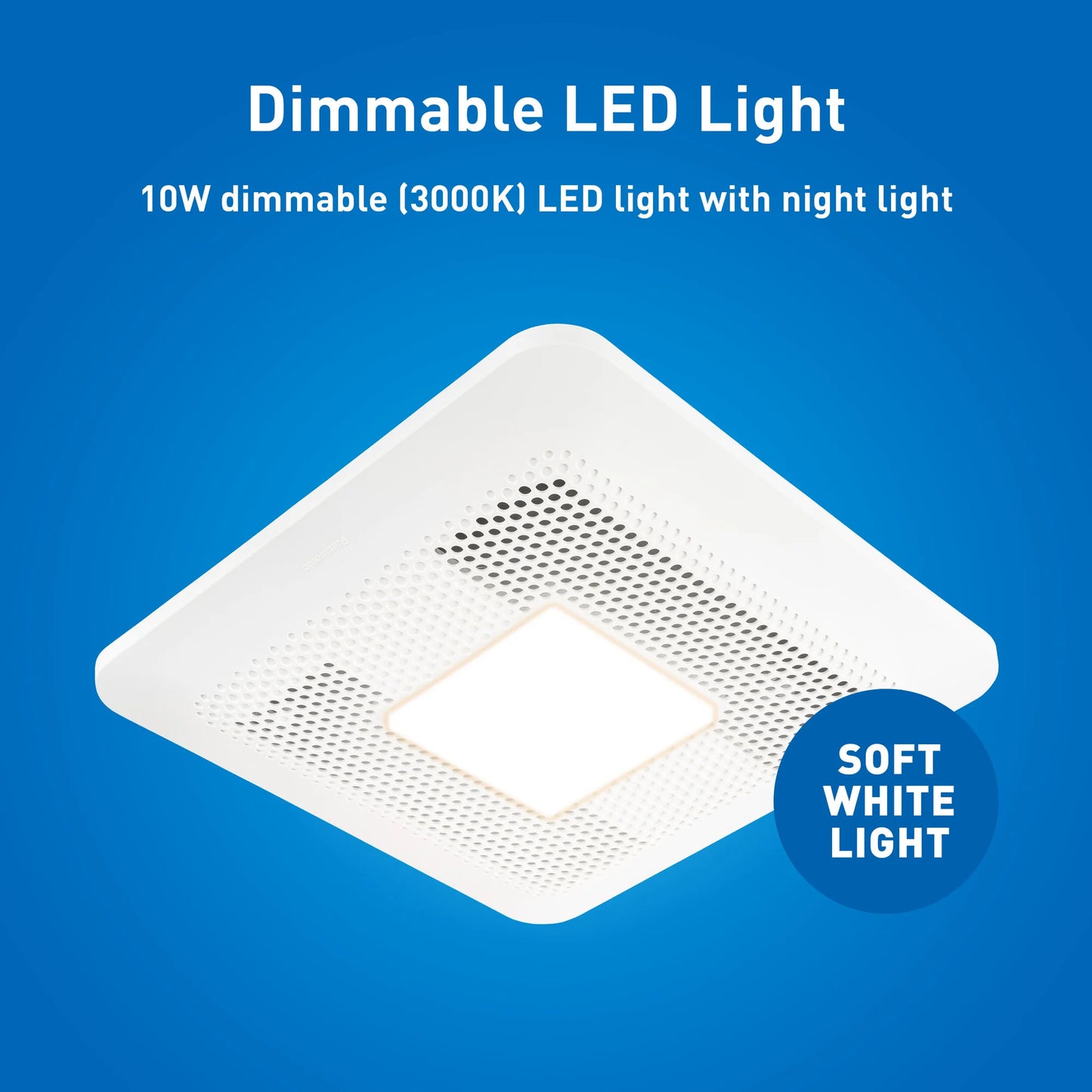 (Open box) Panasonic RG-T810LA | WhisperThin DC LED Pick-A-Flow 80 -100 CFM Ceiling/Wall Bathroom Exhaust Fan, 3-3/8 in. Low Profile Housing
