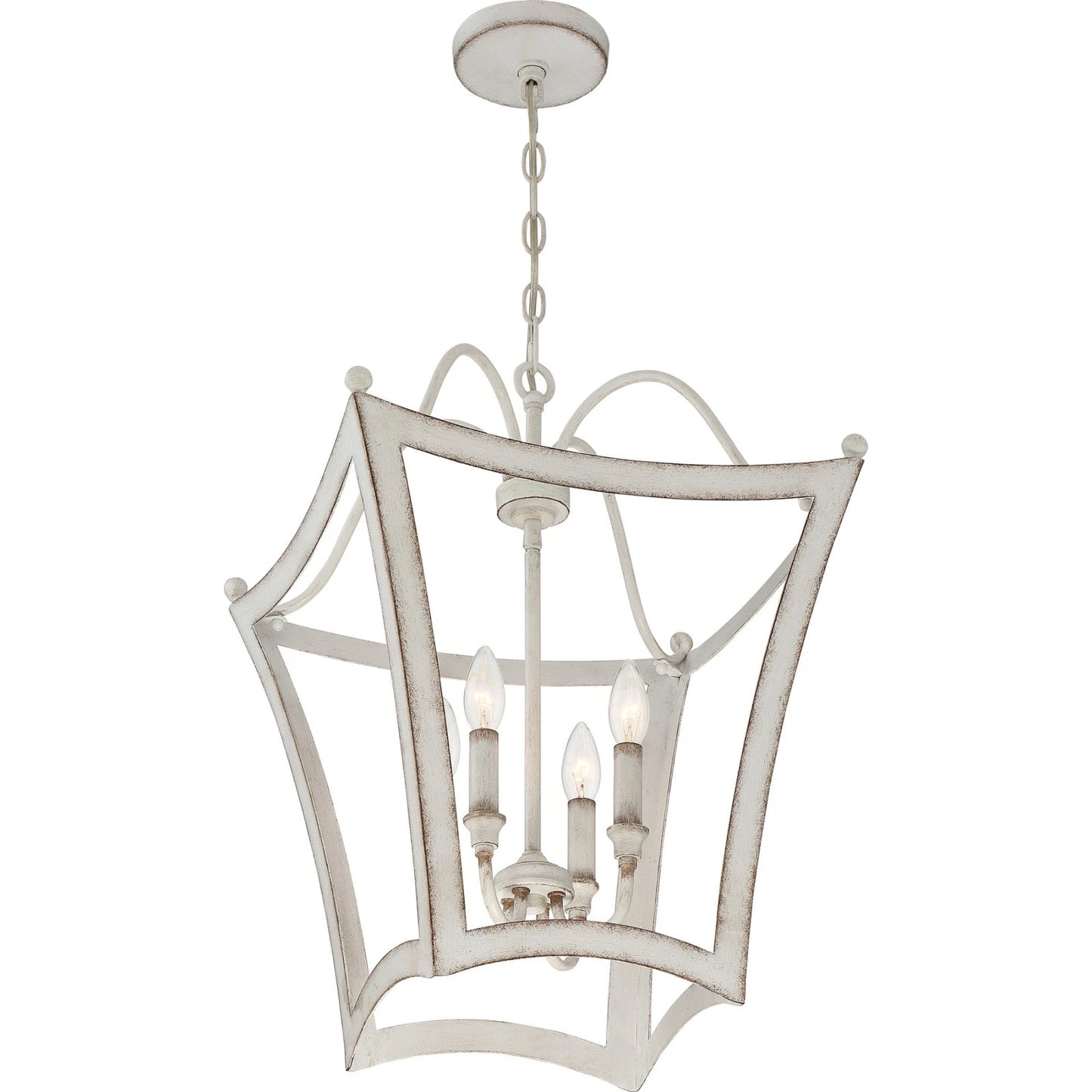 Quoizel SUM5216WH | Summerford 4 Light 16"W Taper Candle Pendant - Antique White