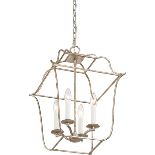 Quoizel GLY5204CS | Gallery 4 Light 14 inch Century Silver Leaf Foyer Piece Ceiling Light