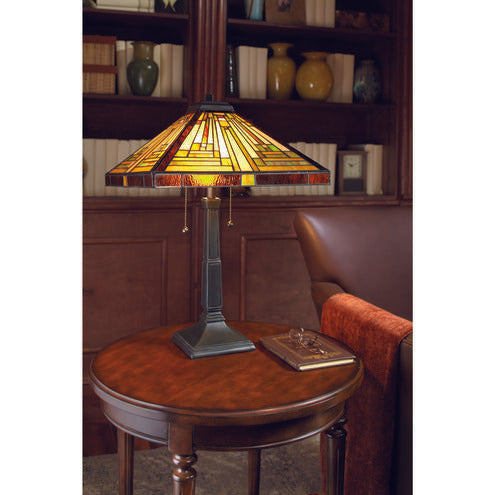 Quoizel TF885T | Stephen 23 inch 75 watt Vintage Bronze Table Lamp Portable Light, Naturals