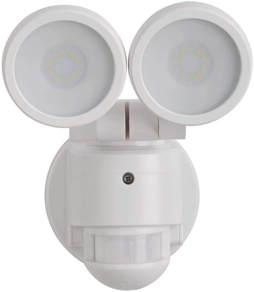 Defiant DFI-5852-WH-G | 180 Degree White Motion Activated Outdoor Integrated LED Twin Head Flood Light
