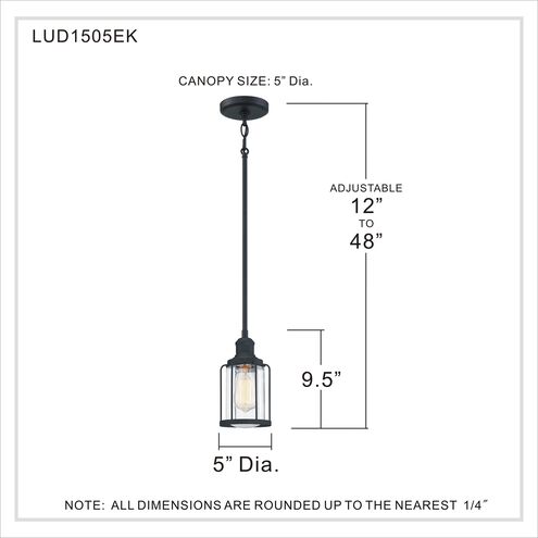 Quoizel LUD1505EK | Ludlow 1 Light 5 inch Earth Black Mini Pendant Ceiling Light