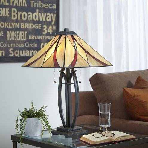 Quoizel TF1180TVA | Asheville 25 inch 75 watt Valiant Bronze Table Lamp Portable Light, Naturals