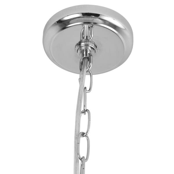 Decor Living P7093GB-CHR | Cecilia 1-Light Polished Chrome Cage Pendant with Crystal Shade