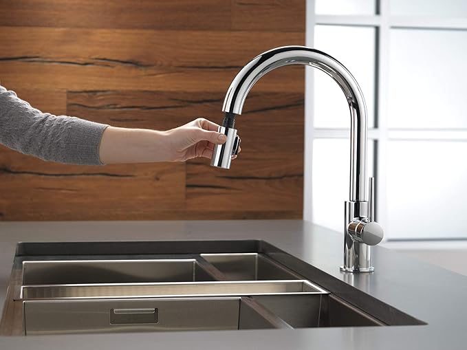 Delta 9159-LS-DST | Trinsic 1.8 GPM Single Hole Pull Down Kitchen Faucet with Limited Swivel