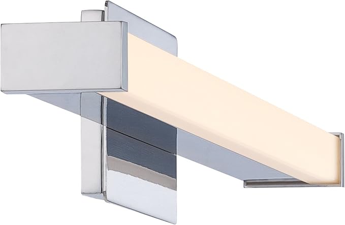 Quoizel PCP8524C | Promenade Acrylic LED Bath Bar Vanity Wall Lighting, 1-Light, Brushed Chrome Finish