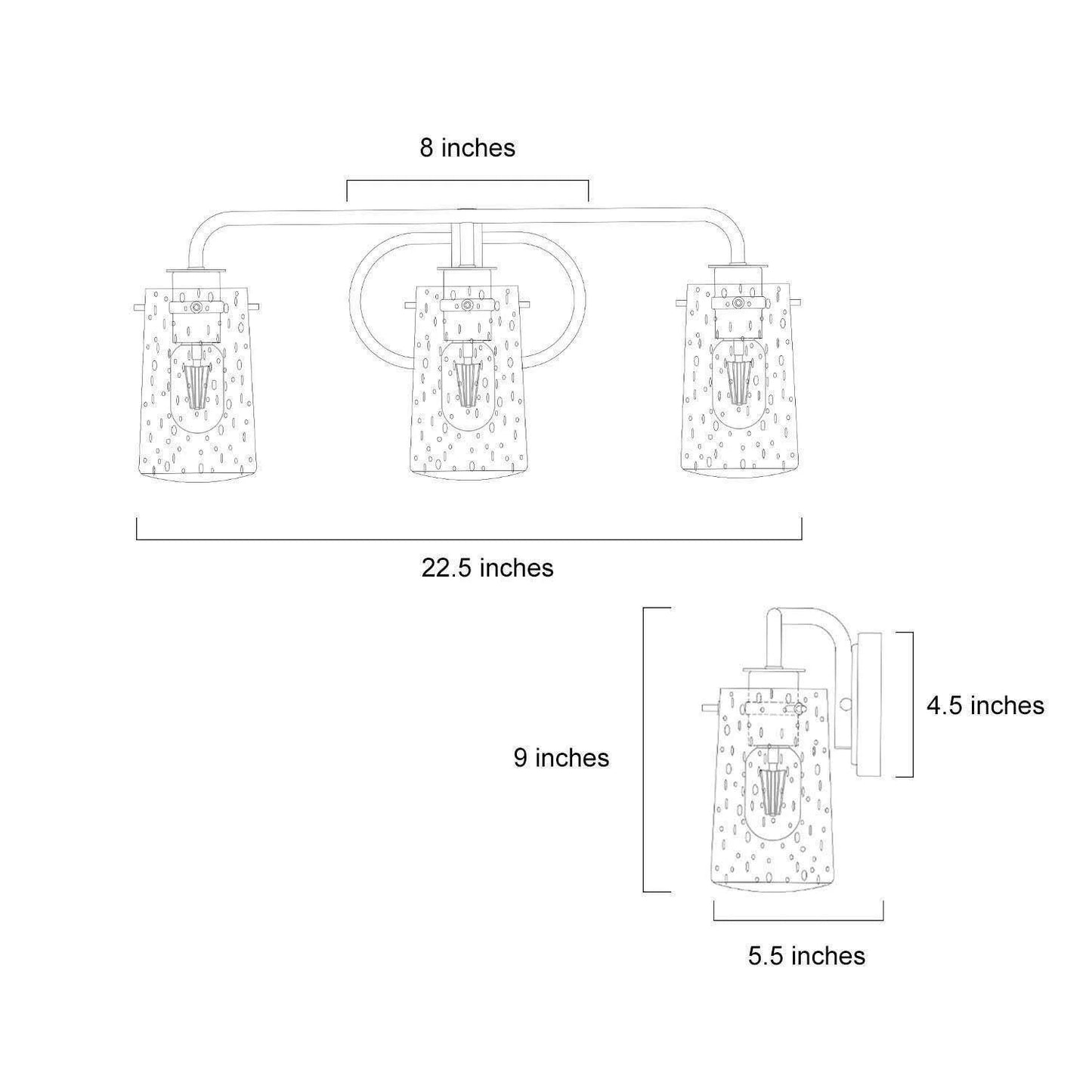 LNC Home A03568 | Tethysia 3-Light Gold Vanity Light