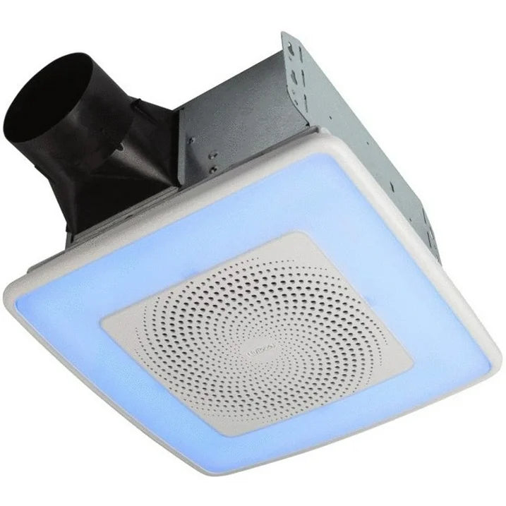 Broan-NuTone AERN110RGBL | ChromaComfort 110 CFM Ceiling Bathroom Exhaust Fan w/ Customizable Multi-Color LEDs and Smart Phone App