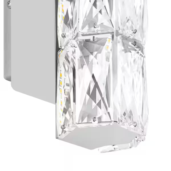 Home Decorators Collection 1006 656 719 | Keighley Integrated LED Chrome and Crystal Indoor Wall Sconce Light Fixture