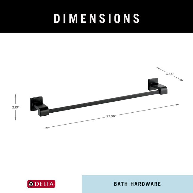 Delta 77524-BL | Ara 24-in Matte Black Wall mount Single Towel Bar