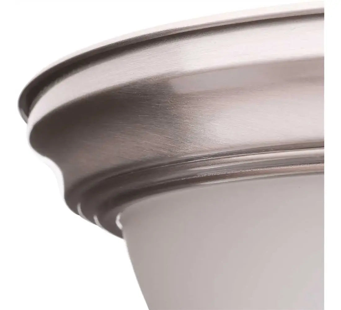 Commercial Electric 701704 | 13 in. 2-Light Brushed Nickel Flush Mount with Frosted Glass Shade (2-Pack)