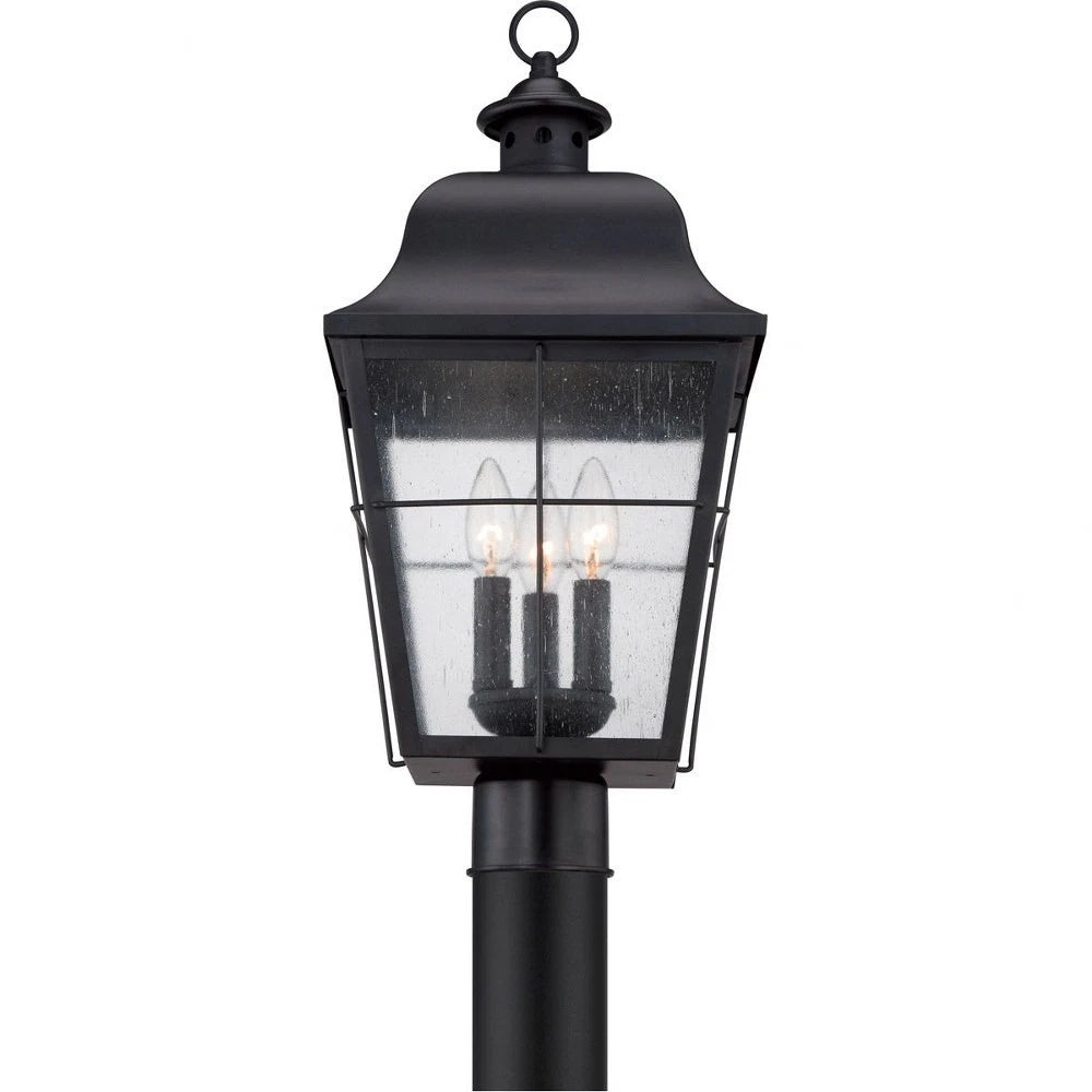 Quoizel MHE9010K | Millhouse 3 Light 22 inch Mystic Black Post Lantern