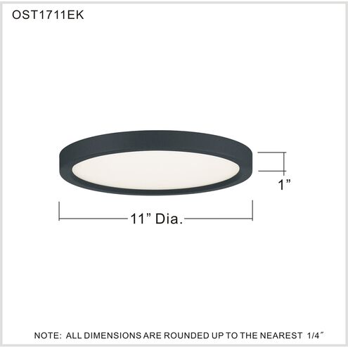Quoizel OST1711EK | Outskirts 11 inch Earth Black Flush Mount Ceiling Light