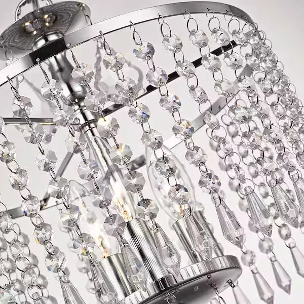 Home Decorators Collection 1001 789 669 | Calisitti 3-Light Polished Chrome Chandelier with K9 Crystal Dangles