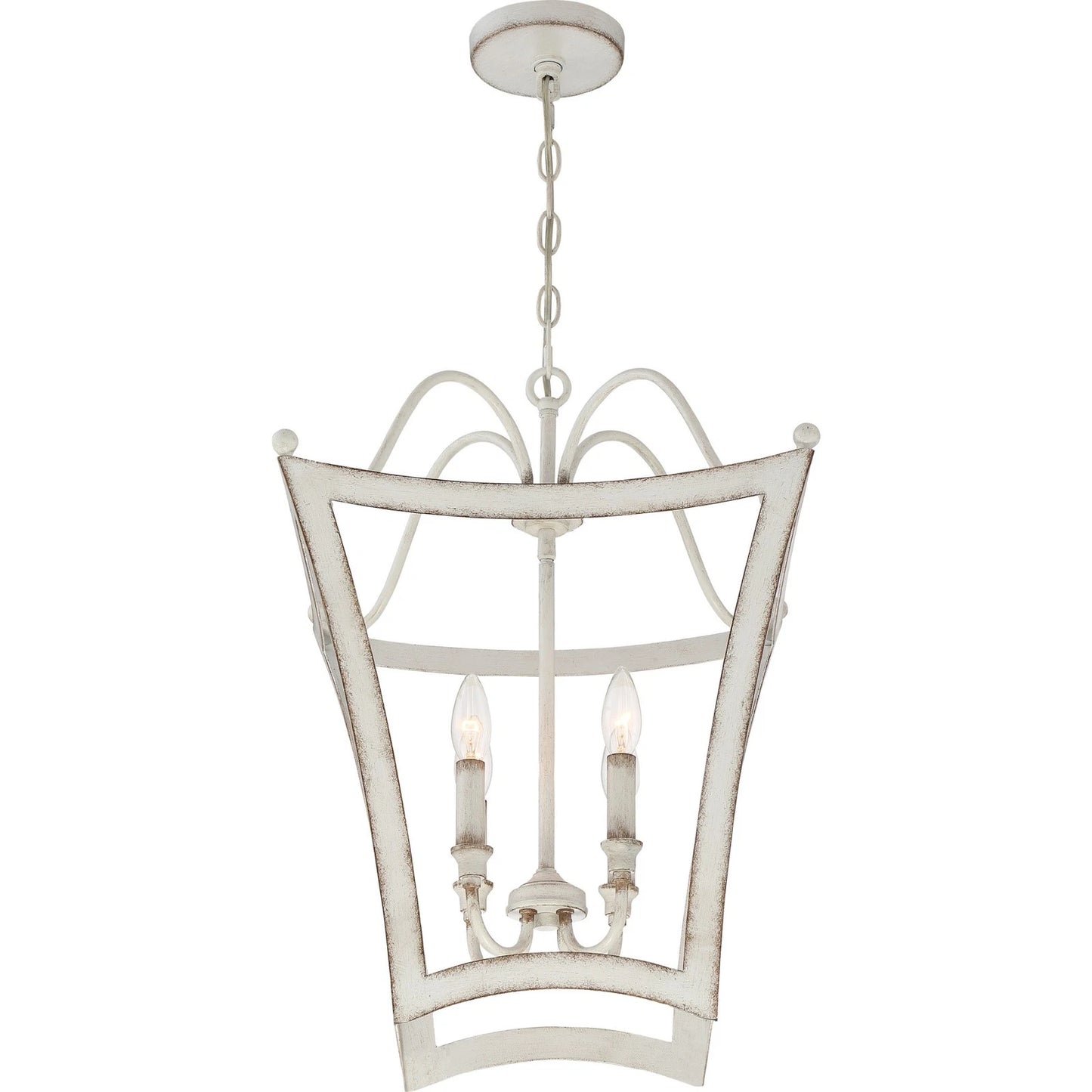 Quoizel SUM5216WH | Summerford 4 Light 16"W Taper Candle Pendant - Antique White