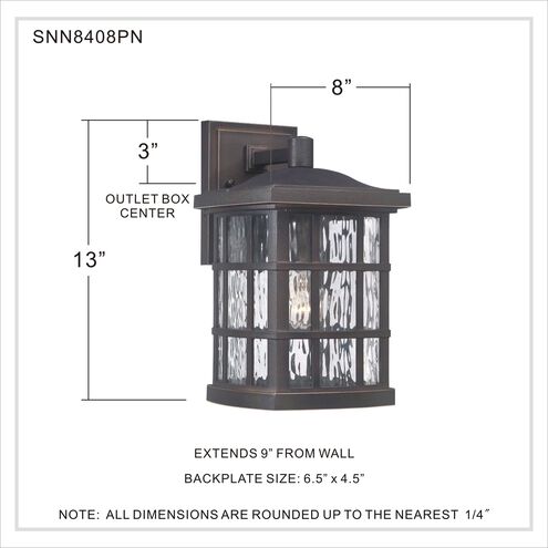 Quoizel SNN8408PN | Stonington 1 Light 13 inch Palladian Bronze Outdoor Wall Lantern