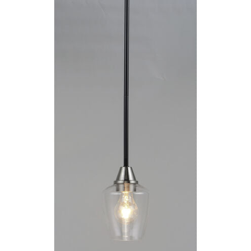 Maxim Lighting 96120CLBKSN | Goblet 5" Wide Pendant with Clear Glass Shade