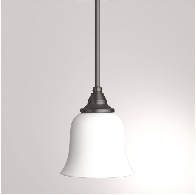 Hampton Bay 1001 409 264 | 1-Light Oil Rubbed Bronze Mini Pendant with Frosted White Glass Shade