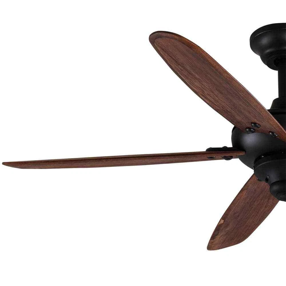 Home Decorators Collection 68244 | Altura 48 in. Indoor/Outdoor Matte Black Ceiling Fan with Downrod and Reversible