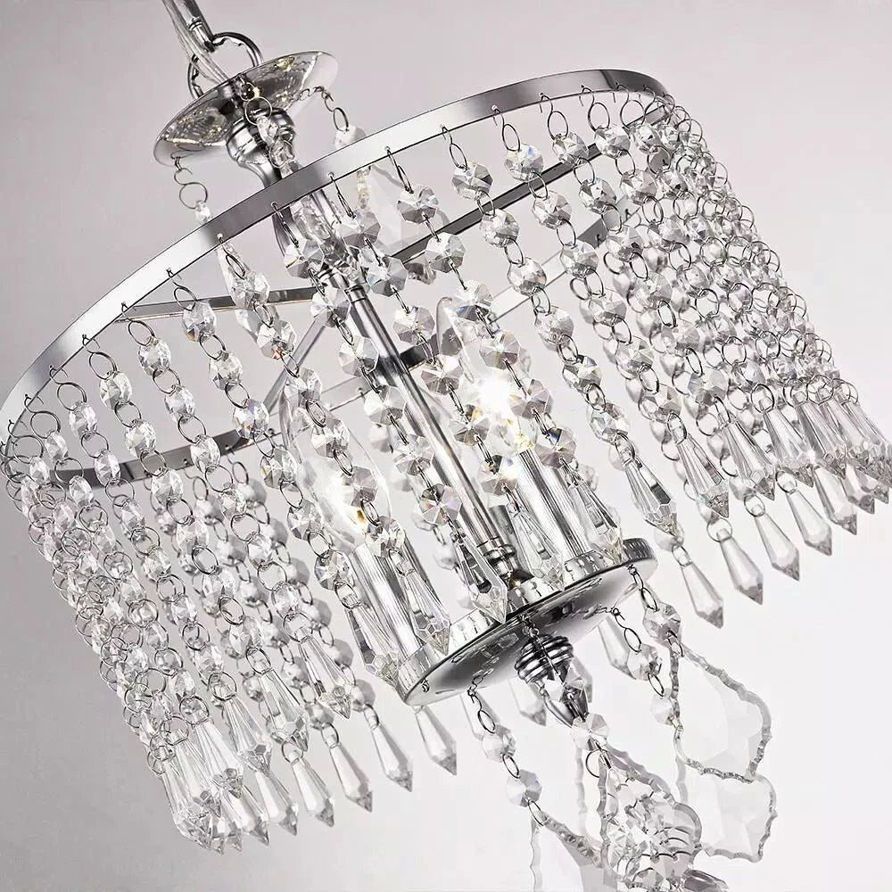 Home Decorators Collection 1001 789 669 | Calisitti 3-Light Polished Chrome Chandelier with K9 Crystal Dangles