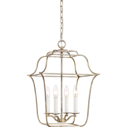 Quoizel GLY5204CS | Gallery 4 Light 14 inch Century Silver Leaf Foyer Piece Ceiling Light