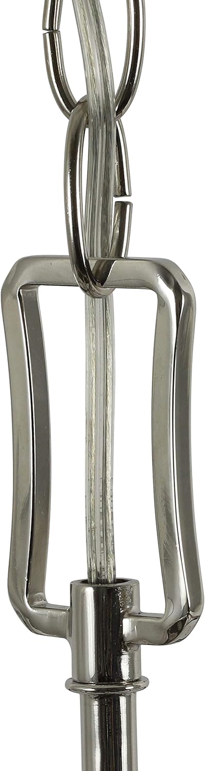 Decor Therapy CH1972 | Leith 4-Light Polished Nickel and Wood Modern/Contemporary Square Hanging Pendant Light