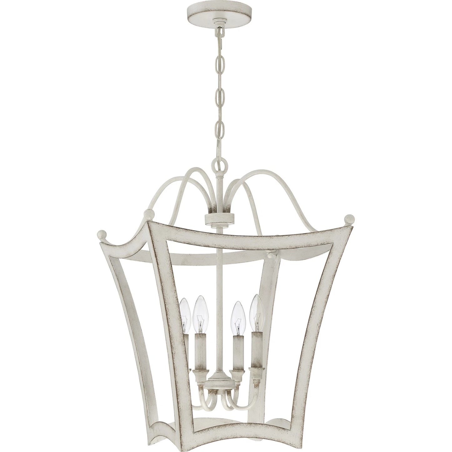Quoizel SUM5216WH | Summerford 4 Light 16"W Taper Candle Pendant - Antique White