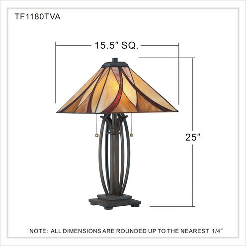 Quoizel TF1180TVA | Asheville 25 inch 75 watt Valiant Bronze Table Lamp Portable Light, Naturals