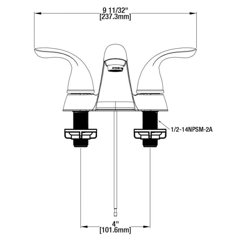 Glacier Bay 505 838 | Builders 4 in. Centerset Double Handle Low-Arc Bathroom Faucet in Chrome