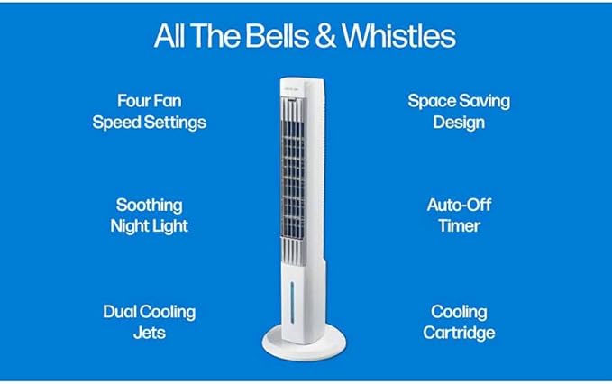 Arctic Air Tower Pure 0S5-800 305 | Speed 38" Cool Tower Oscillating Fan, White