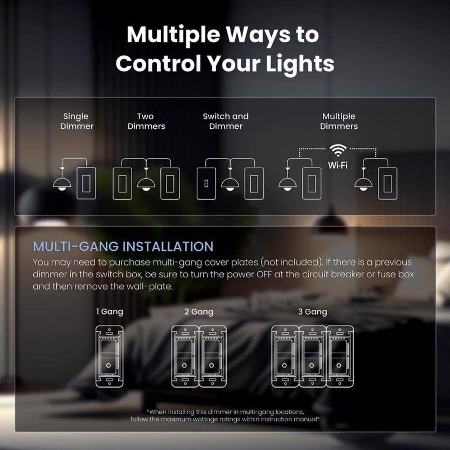 Feit Smart Home White 150 W Toggle Smart-Enabled Dimmer Switch 1 pk