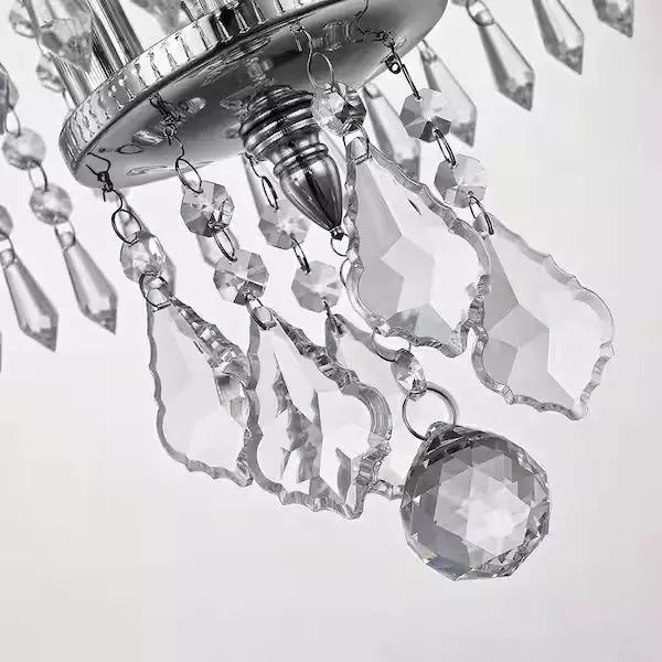 Home Decorators Collection 1001 789 669 | Calisitti 3-Light Polished Chrome Chandelier with K9 Crystal Dangles