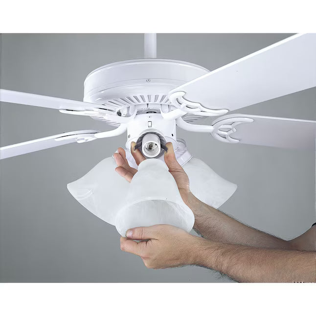 Progress Lighting P2501-30W | AirPro Builder 52-in Downrod or Flush Mount White with White Blades Ceiling Fan Light Kit Compatible ( 5 -Blade )