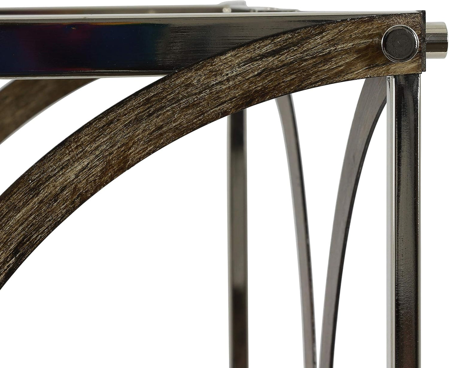 Decor Therapy CH1972 | Leith 4-Light Polished Nickel and Wood Modern/Contemporary Square Hanging Pendant Light