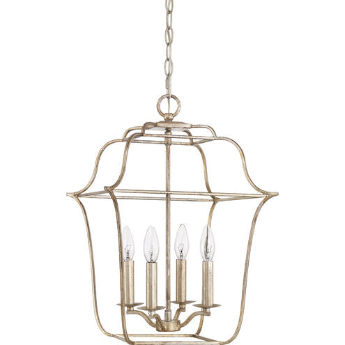 Quoizel GLY5204CS | Gallery 4 Light 14 inch Century Silver Leaf Foyer Piece Ceiling Light