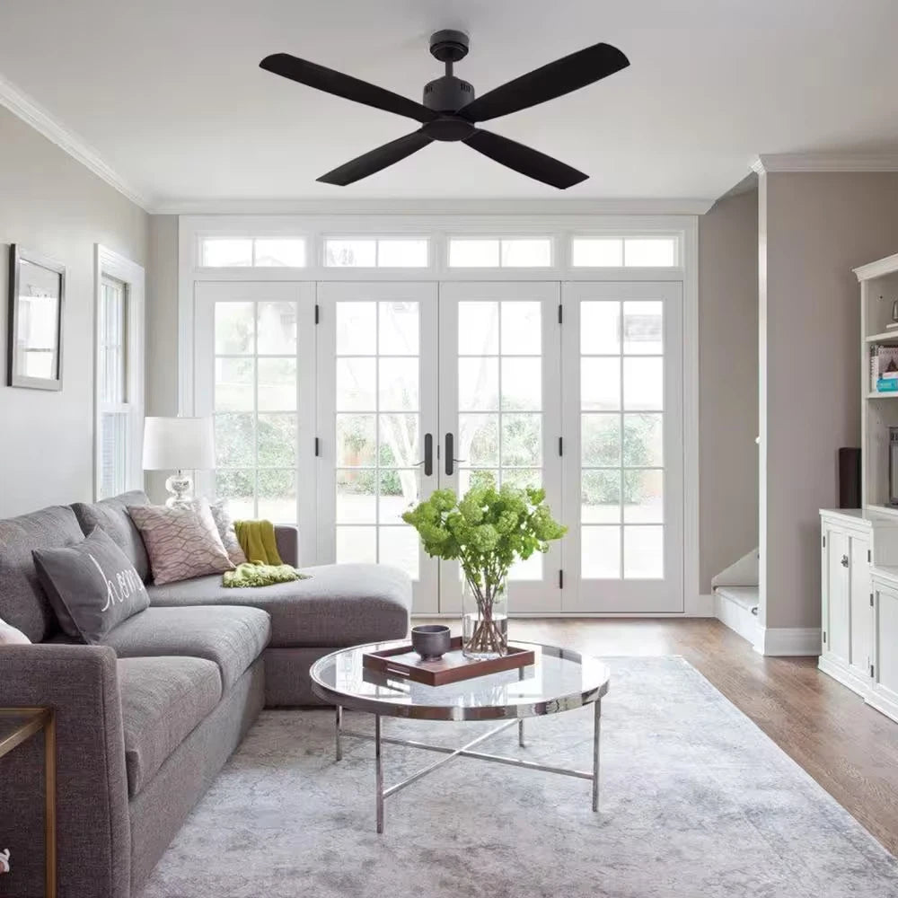 Home Decorators Collection 1004 292 211 | Kitteridge 52 in. Indoor/Outdoor Matte Black Ceiling Fan
