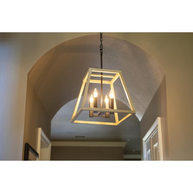 Decor Therapy CH1977 | Lexington 4-Light Black Wood Farmhouse Lantern Hanging Pendant Light