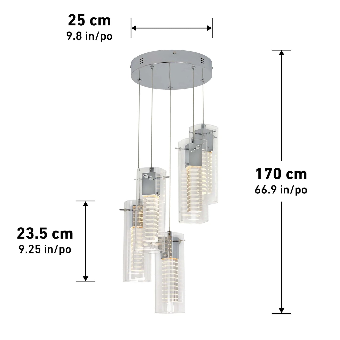 Artika HOL5SP-RN | Hologram 5-Light LED Pendant in Chrome Finish