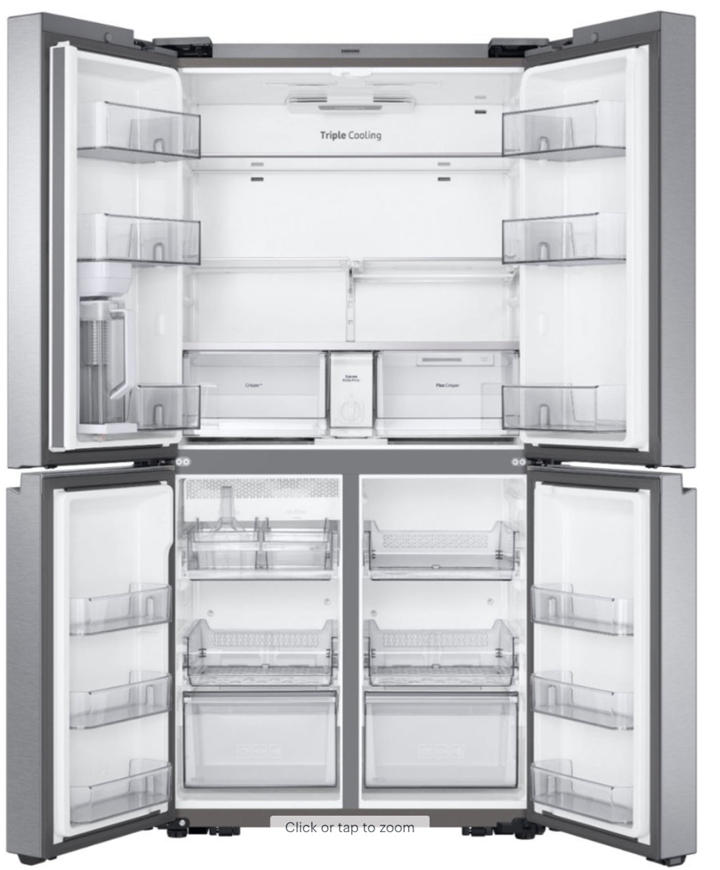Samsung 23 cu. ft. Counter Depth 4-Door French Door Refrigerator with Beverage Center in Stainless Steel ( RF23B7671SR ) 65143110