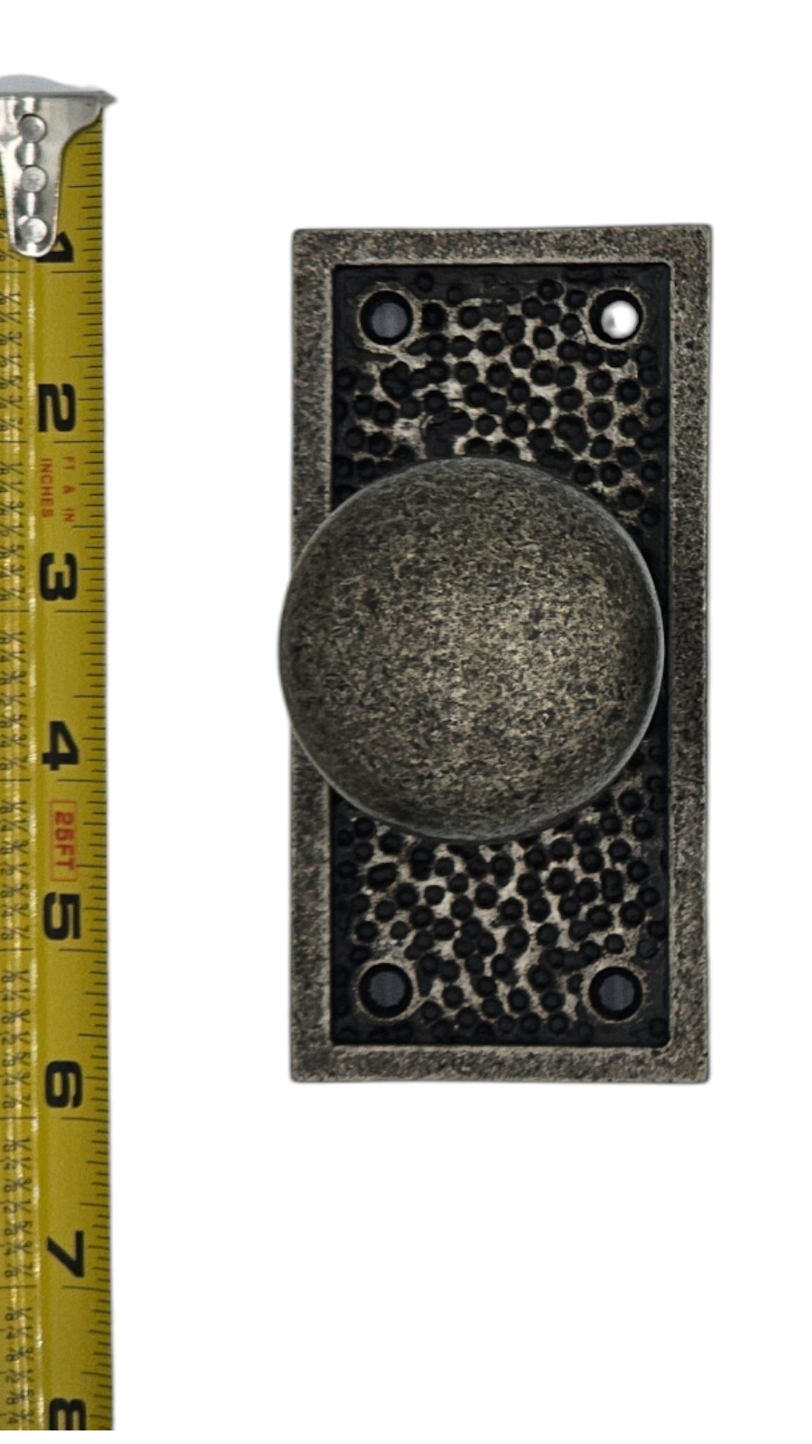 Signature Hardware Hand Hammered - Bronze Dummy Interior Door Set - Knob - 2-3/8"- Antique Pewter
